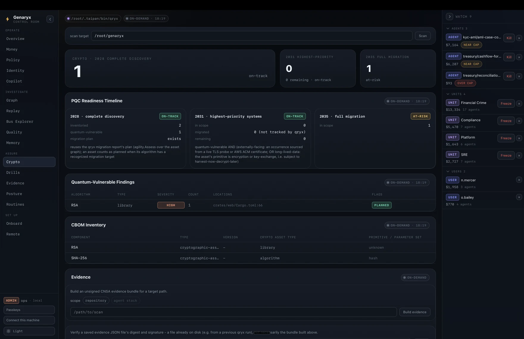 Genaryx Crypto and PQC readiness