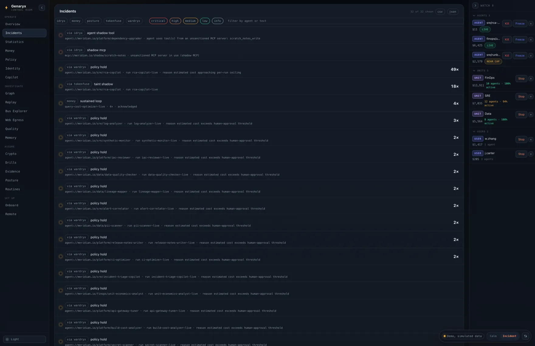 Genaryx Incidents stream